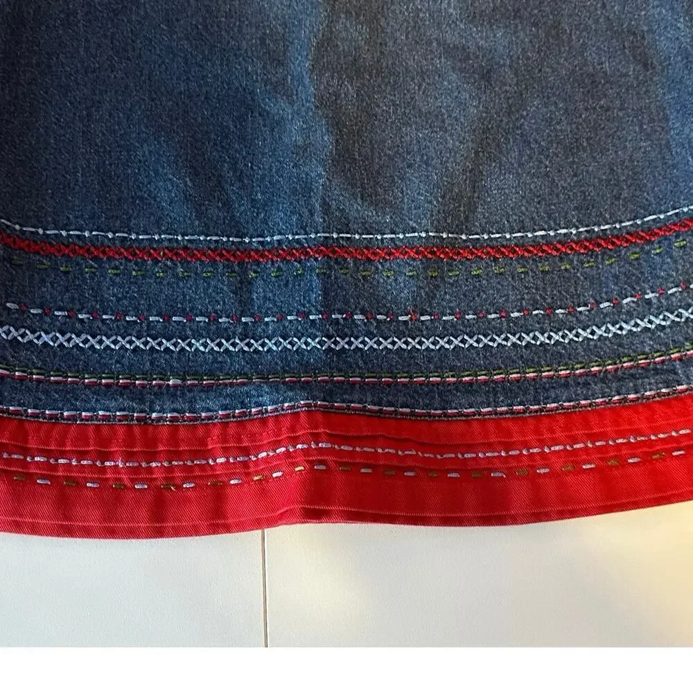 Miniwear Girl’s Denim Jumper Dress Size 24M Heart Logo Embroidered - Picture 4 of 7